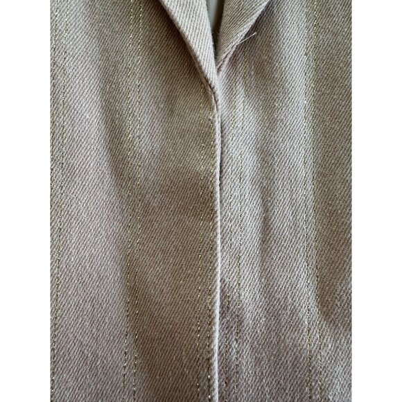 L'AGENCE Inez Cropped Blazer In Biscuit Size 10 Linen Blend Career Designer - Picture 11 of 11